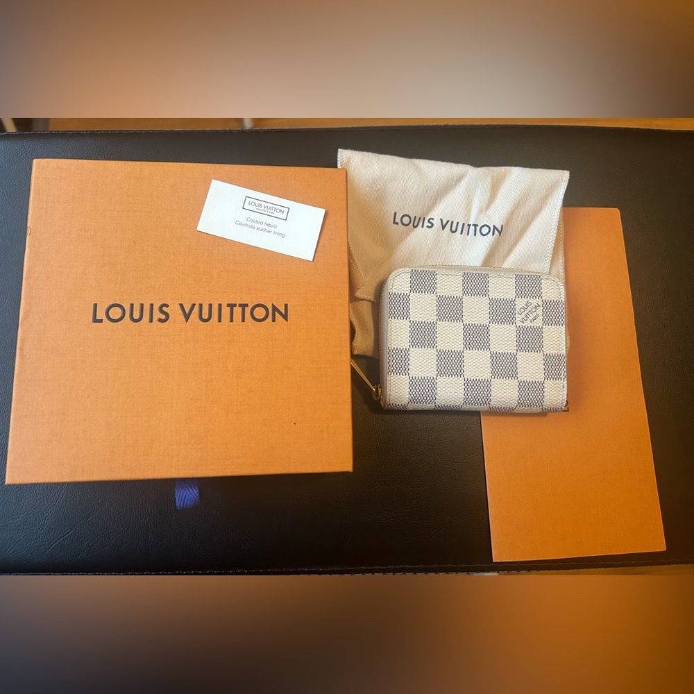Louis Vuitton LV Damier Azur zippy compact coin wallet purse
